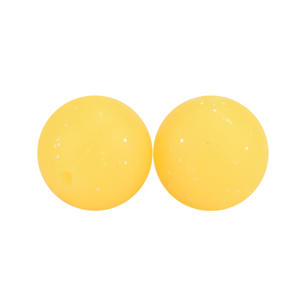 Wholesale 100PCS Silicone Glitter Powder 12/15MM Baby Teeth Grinding Macaron Color Round Beads